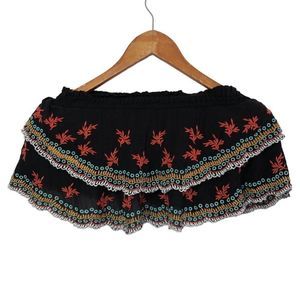 Intimately FP | Embroidered Boho Ruffle Crop Top